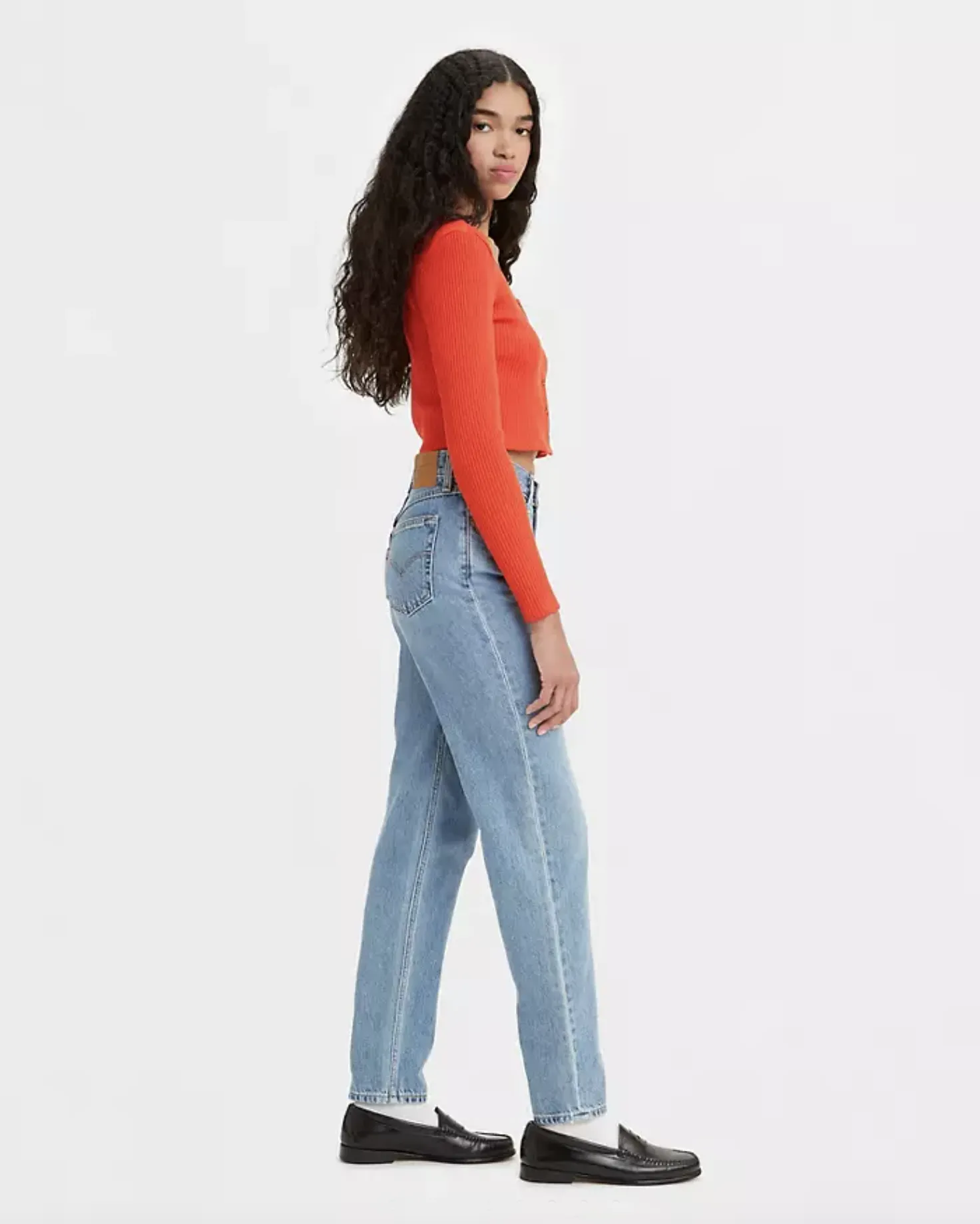 80's Mom Jeans in Medium Indigo Worn In