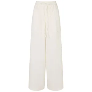 Accessorize London Women's White Crinkle Beach Trousers Large