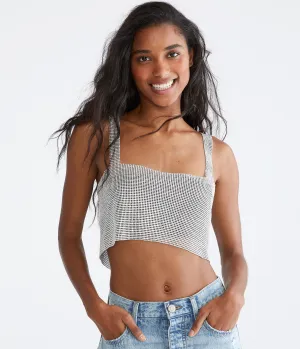 Aeropostale Womens' Chain Mail Cropped Party Top -  - Size S - Metal - Teen Fashion & Clothing Silver