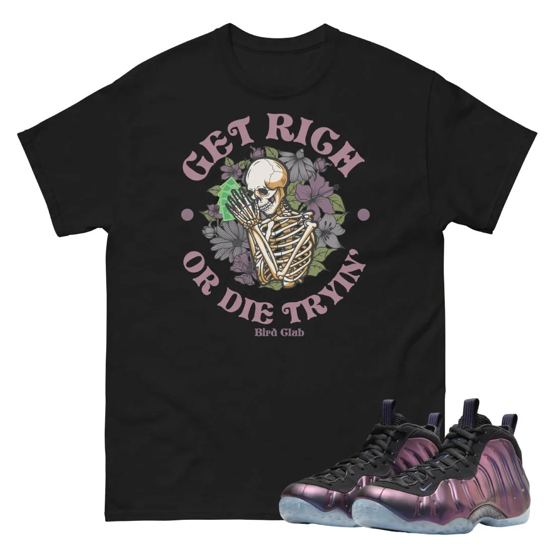 Air Foamposite One Eggplant "Get Rich" Shirt