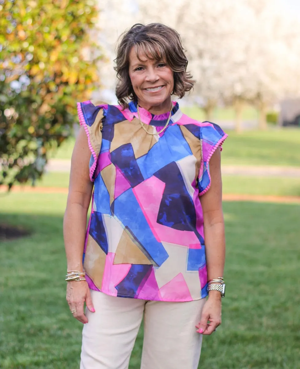 Anna Multi Color Flutter Top