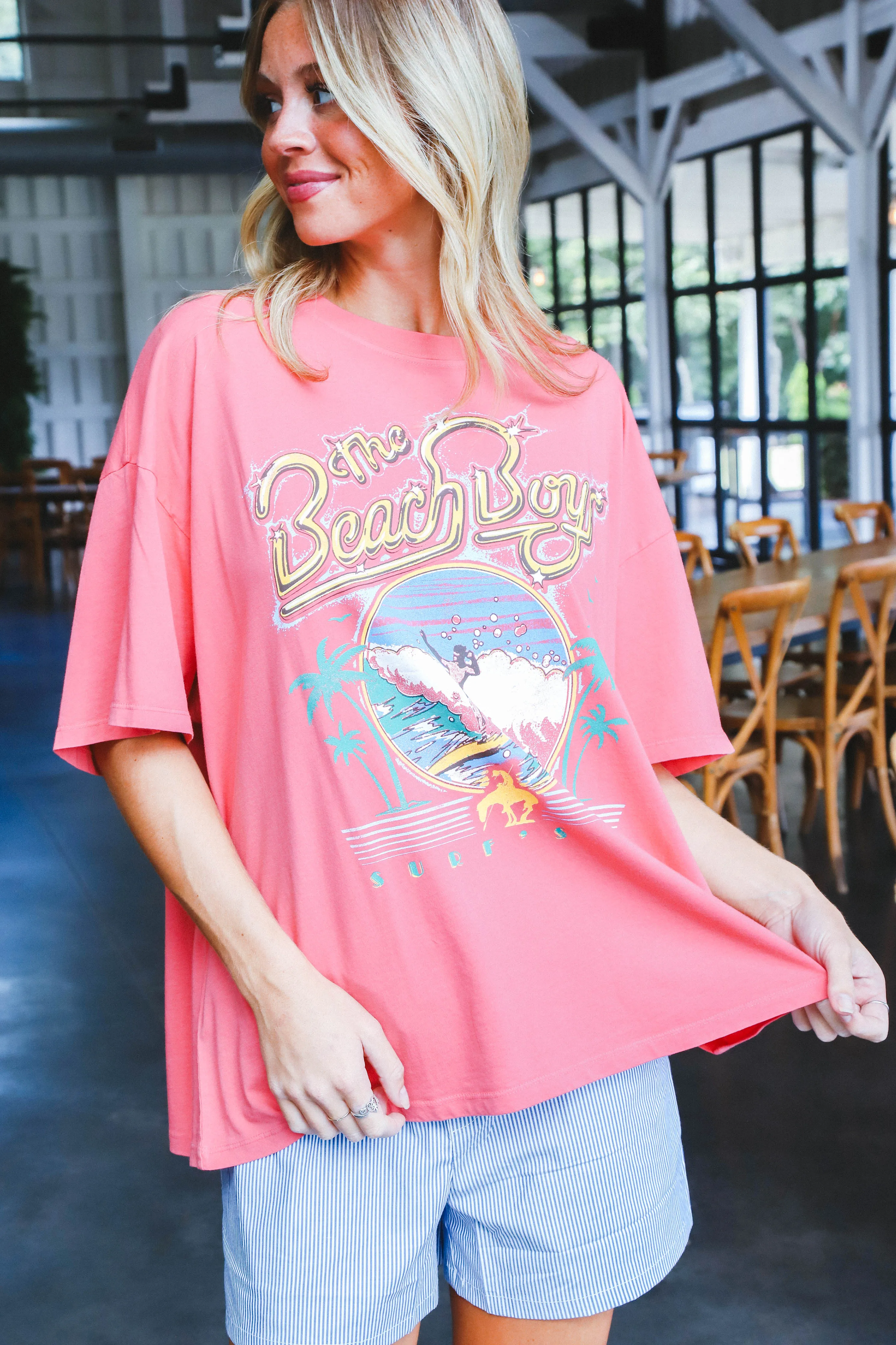 Beach Boys Surfs Up Graphic Tee, Rose Water | Daydreamer