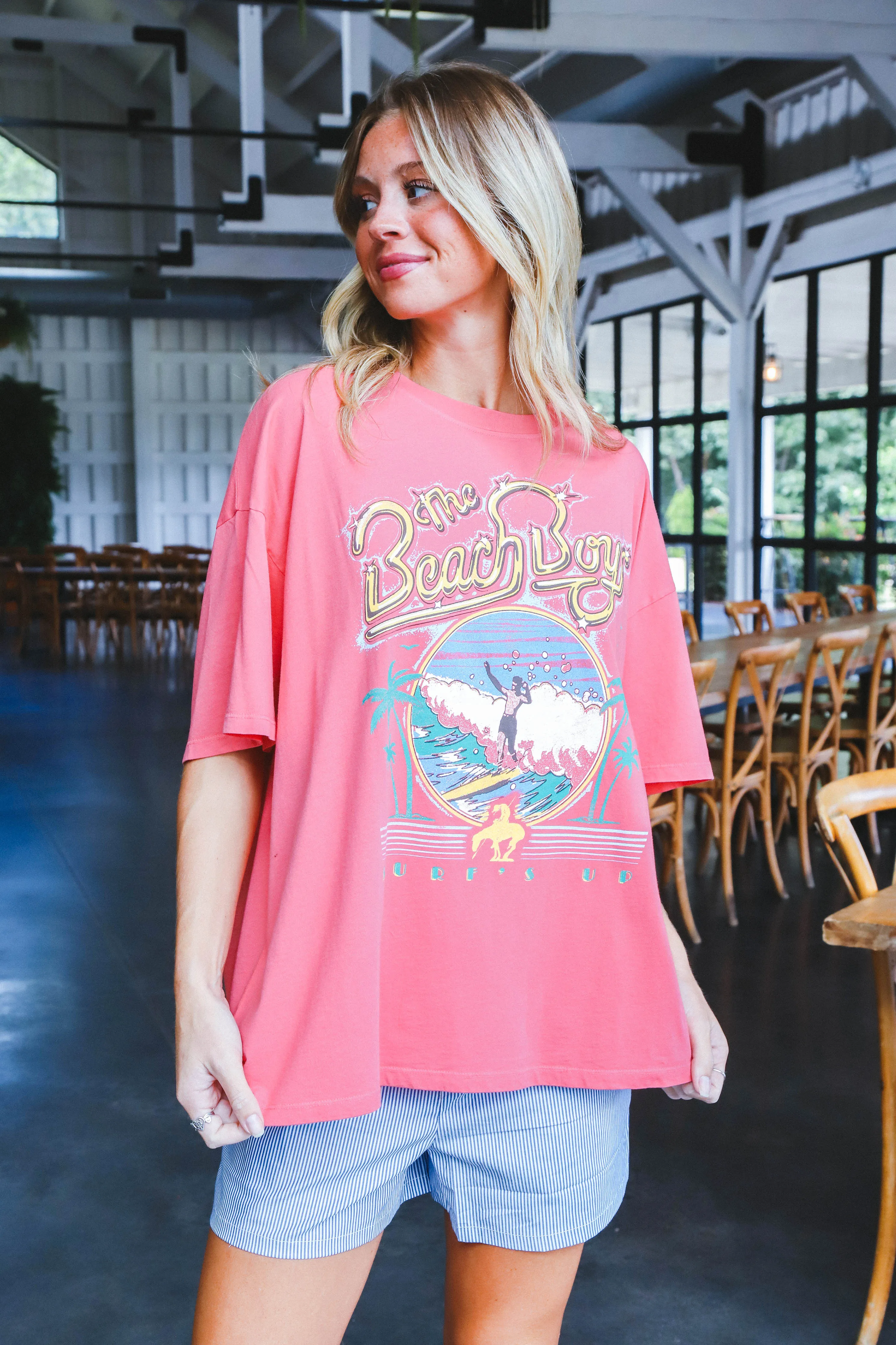 Beach Boys Surfs Up Graphic Tee, Rose Water | Daydreamer