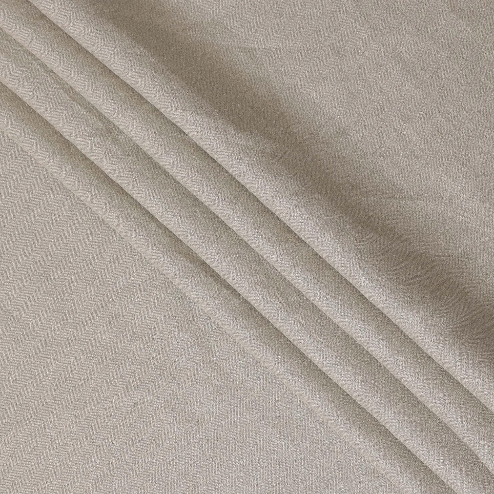 Beige Premium pure linen fabric in herringbone design-D15889