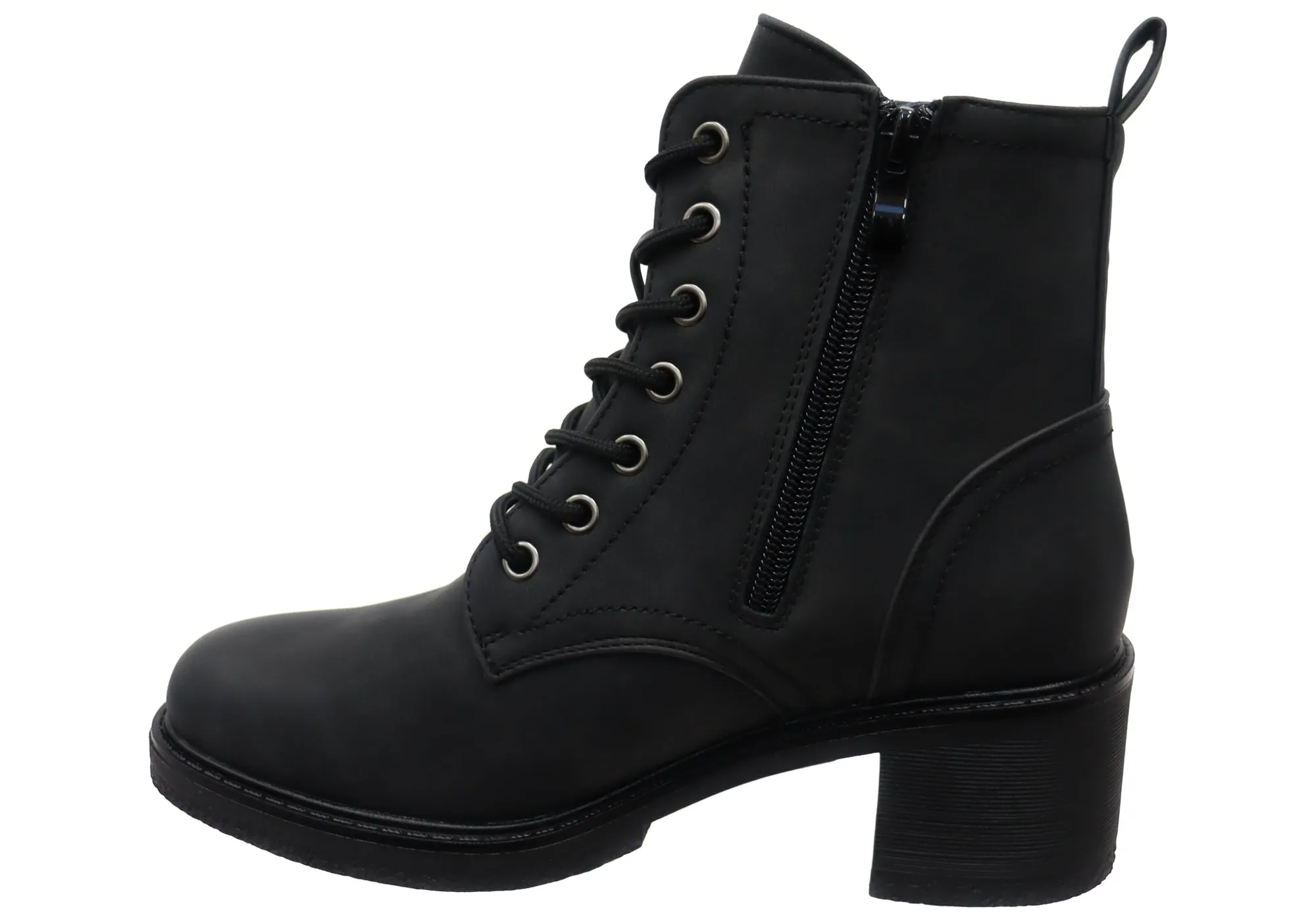 Bellissimo Sibernik Womens Comfortable Lace Up Ankle Boots