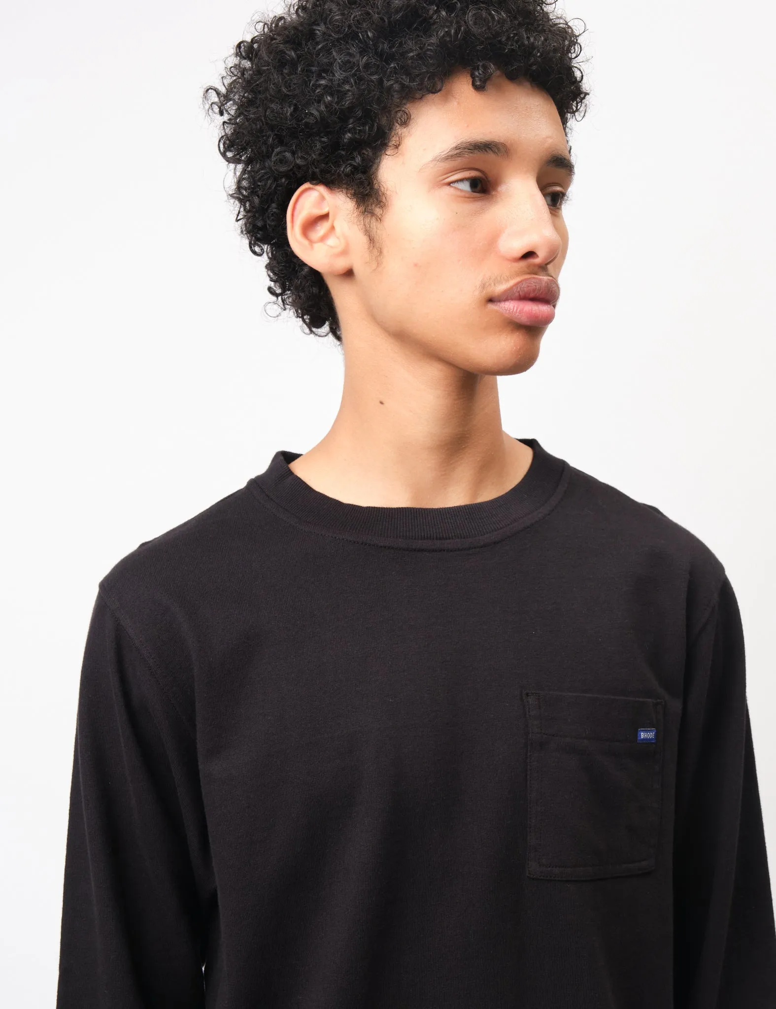 Bhode Turtle Neck Long Sleeve Jersey 300gsm - Black