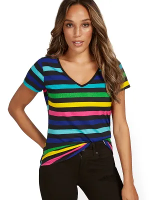 Bold Stripe V-Neck Perfect Tee