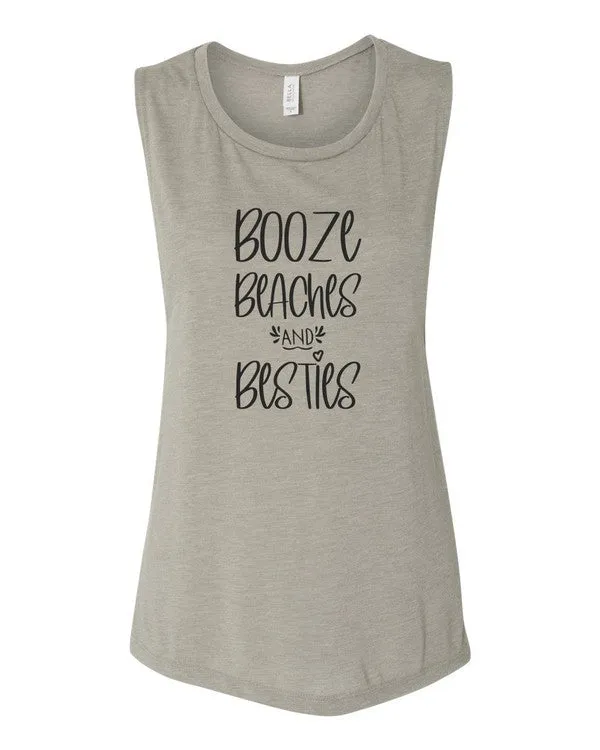 Booze Beaches and Besties Summer Graphic Tank *Online Only*