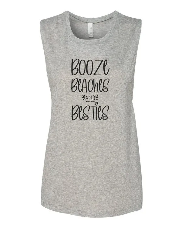 Booze Beaches and Besties Summer Graphic Tank *Online Only*