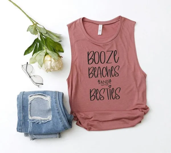 Booze Beaches and Besties Summer Graphic Tank *Online Only*