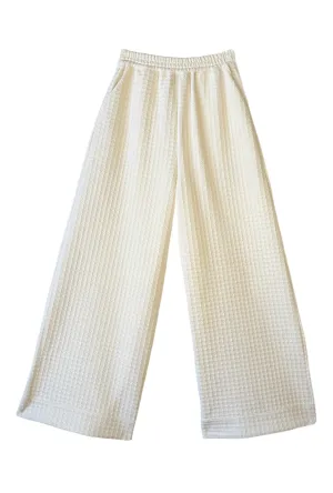 BURU x Megan Stokes Wide Leg Knit Trouser - Ivory