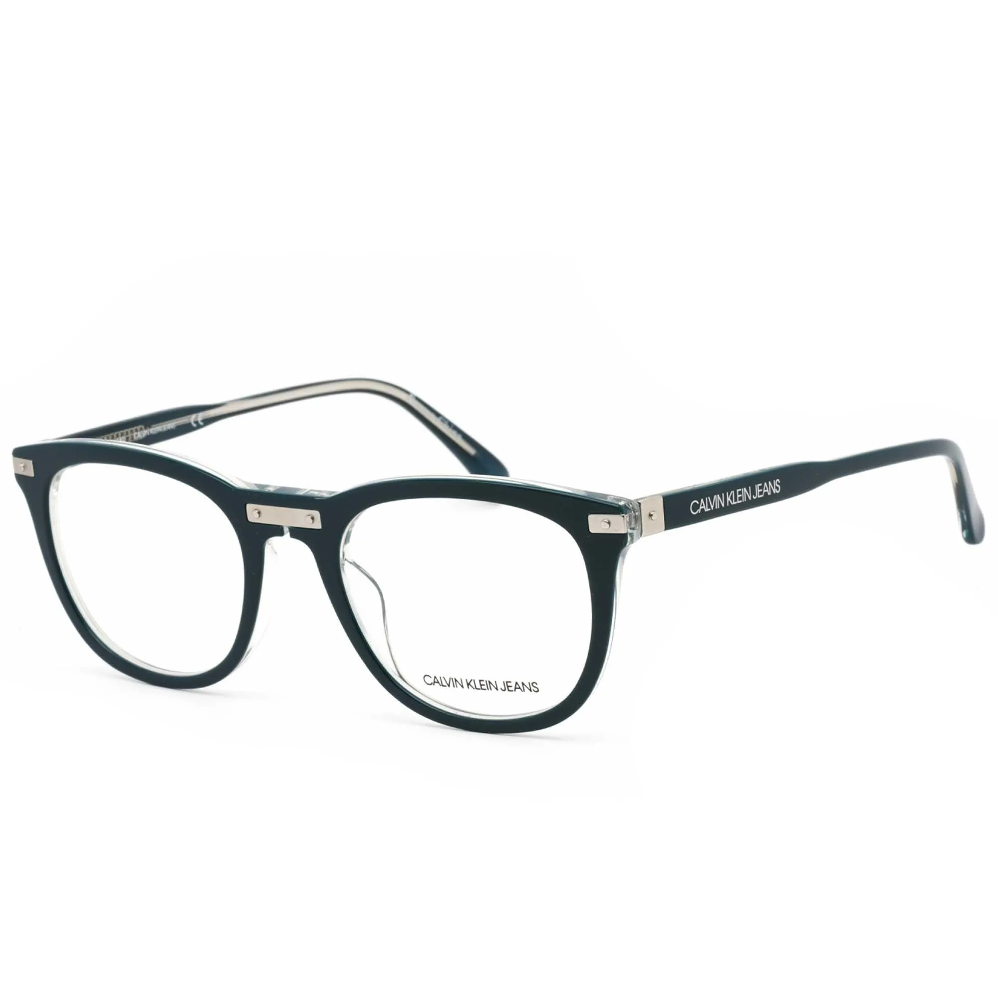 Calvin Klein Jeans Unisex Eyeglasses - Teal/Crystal Frame Demo Lens | CKJ20518 433