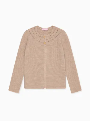 Camel Rima Merino Girl Cardigan