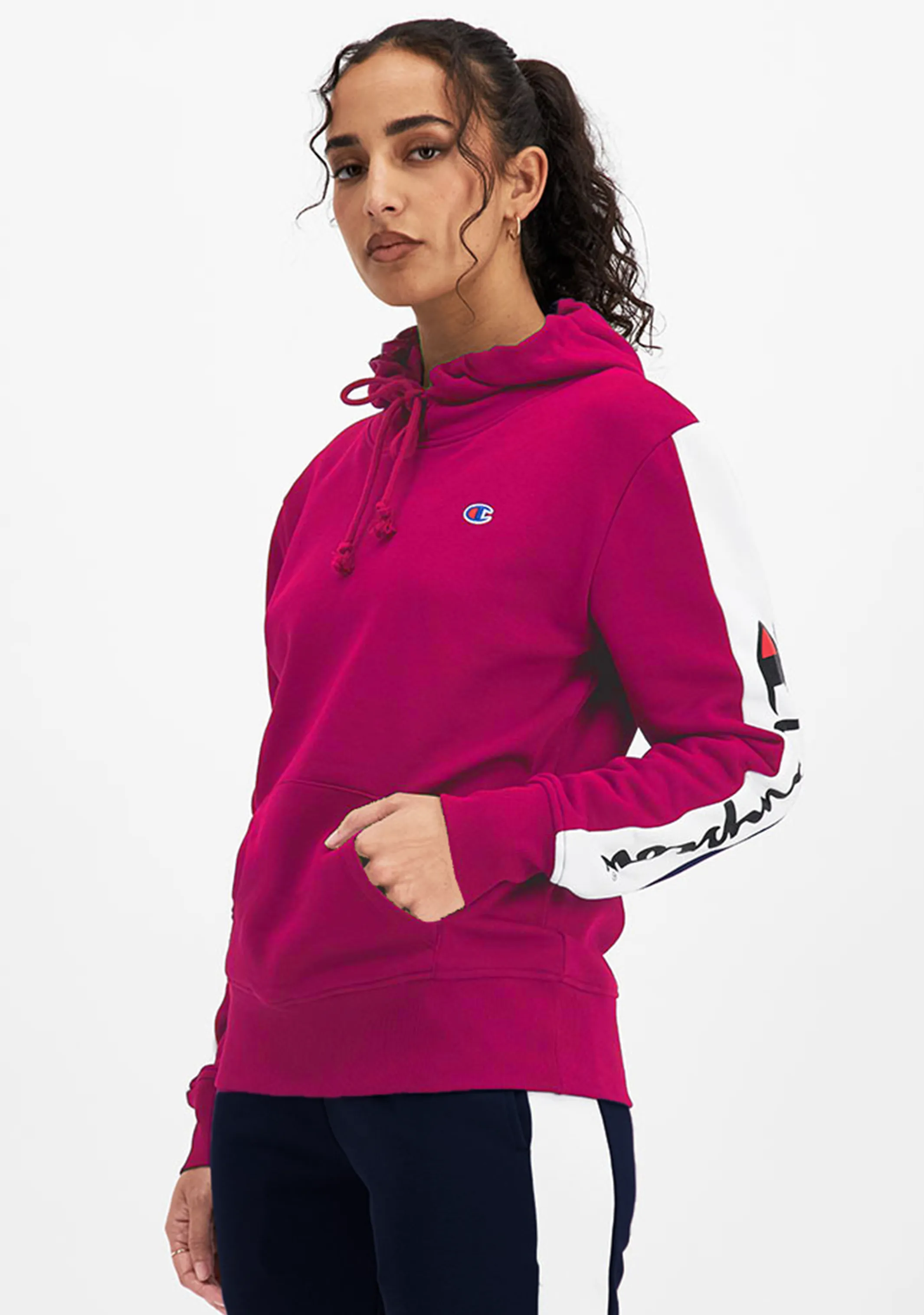 Champion Womens Sporty Panel Hoodie <br> CUN8N XLH