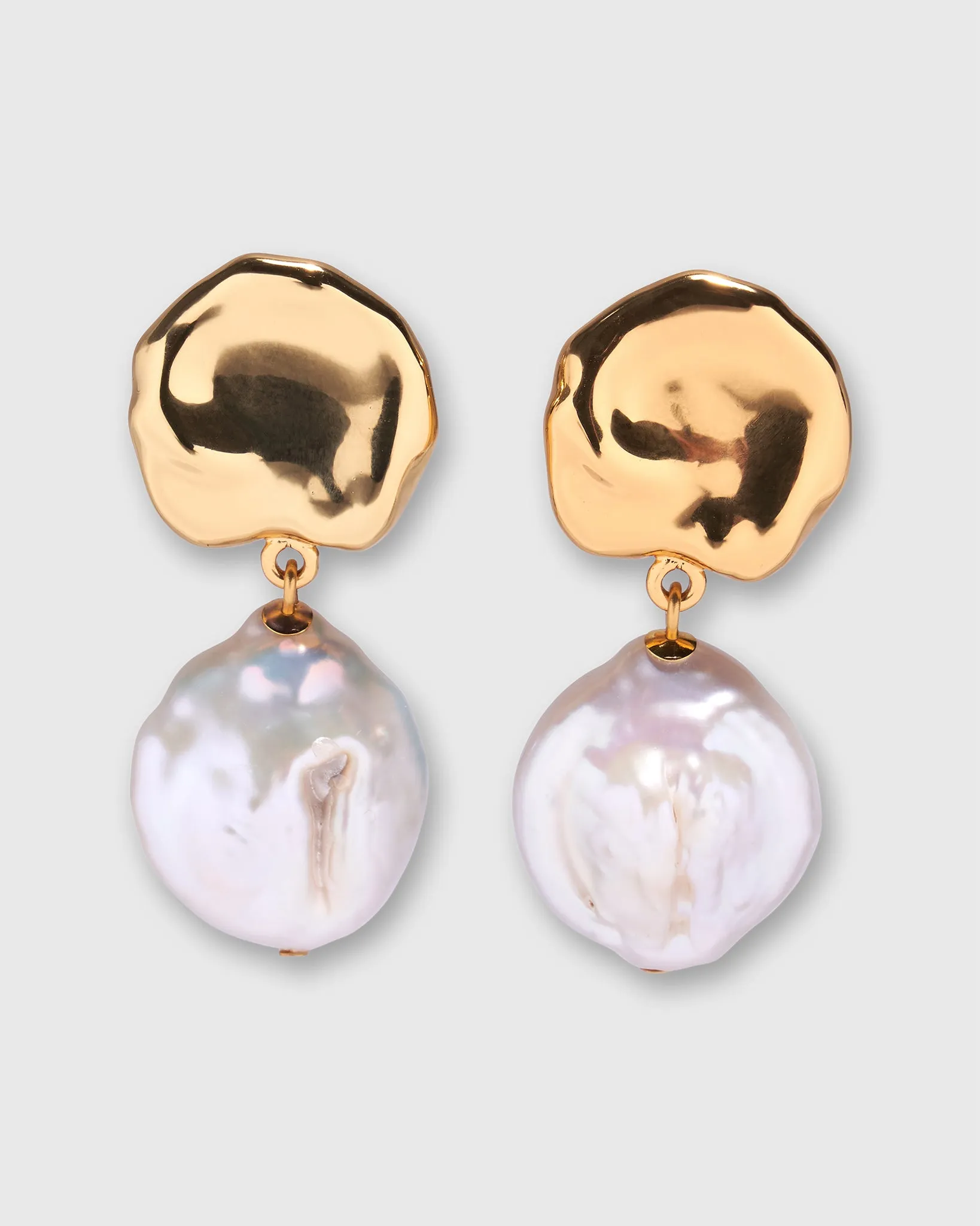 Coin Reflection Clip-On Earrings in Gold