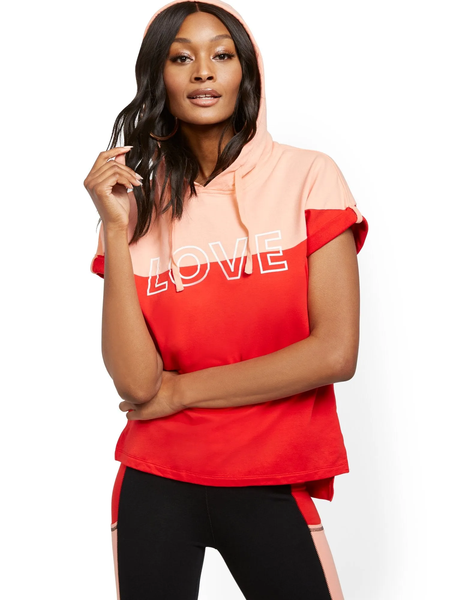 Colorblock 'Love' Hooded Sweatshirt