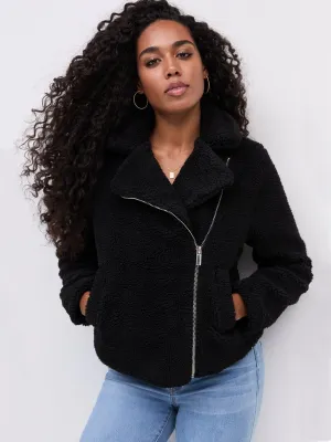 Cozy Faux-Fur Moto Jacket