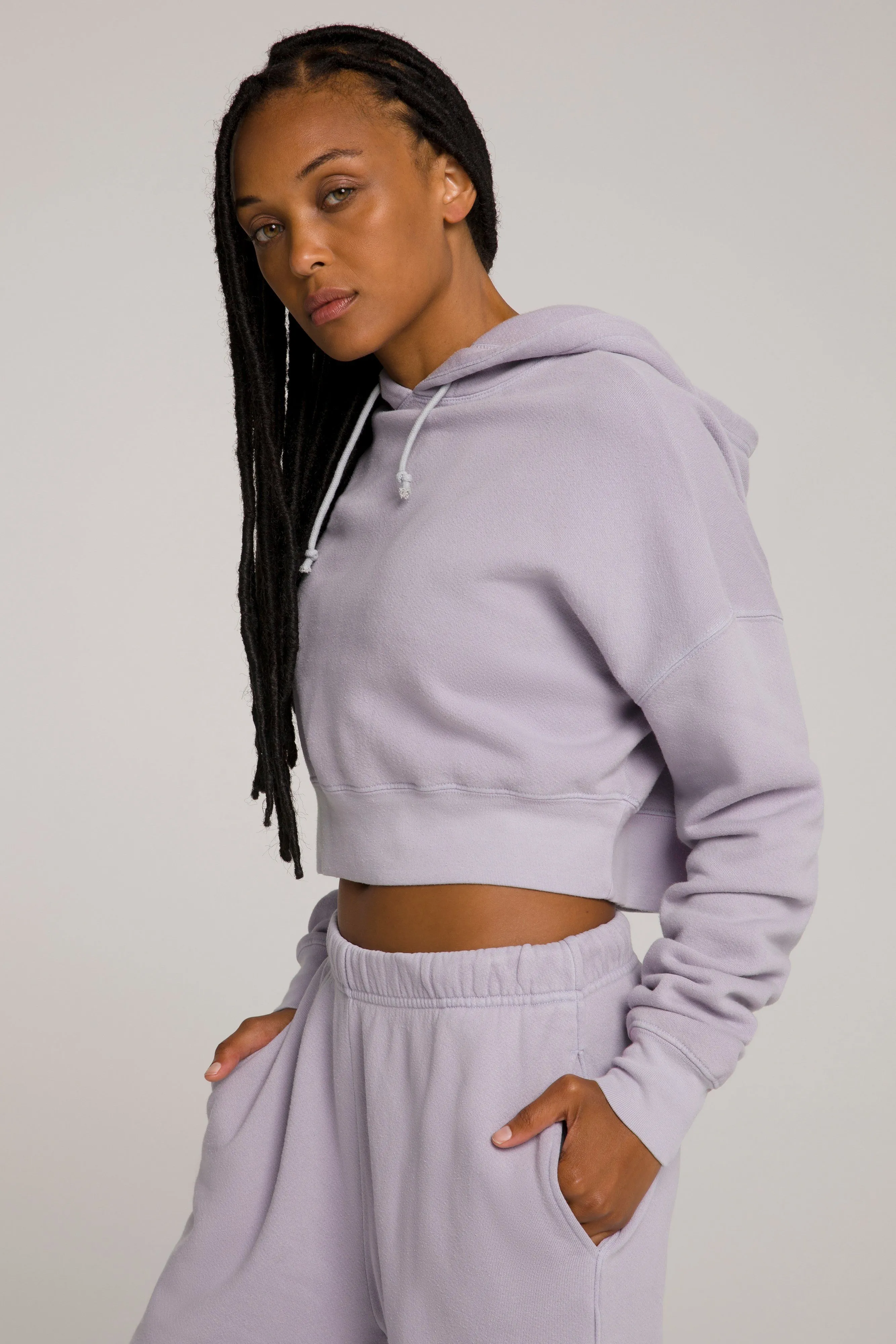 CROPPED & COOL HOODIE | LILAC001