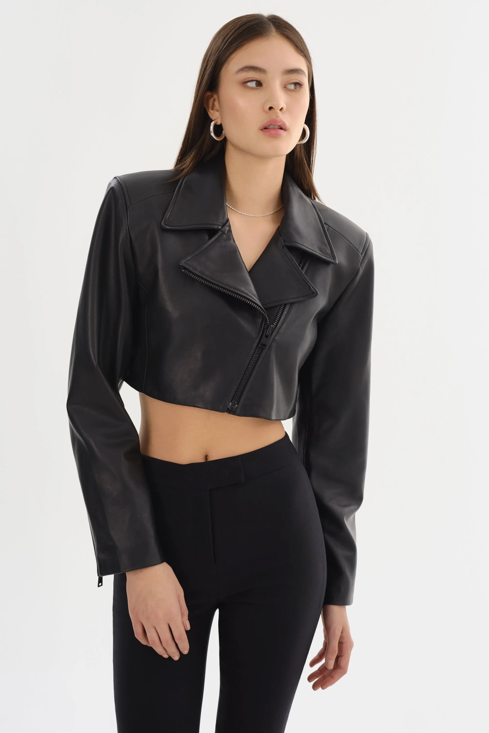 DAYLIN | Cropped Leather Jacket