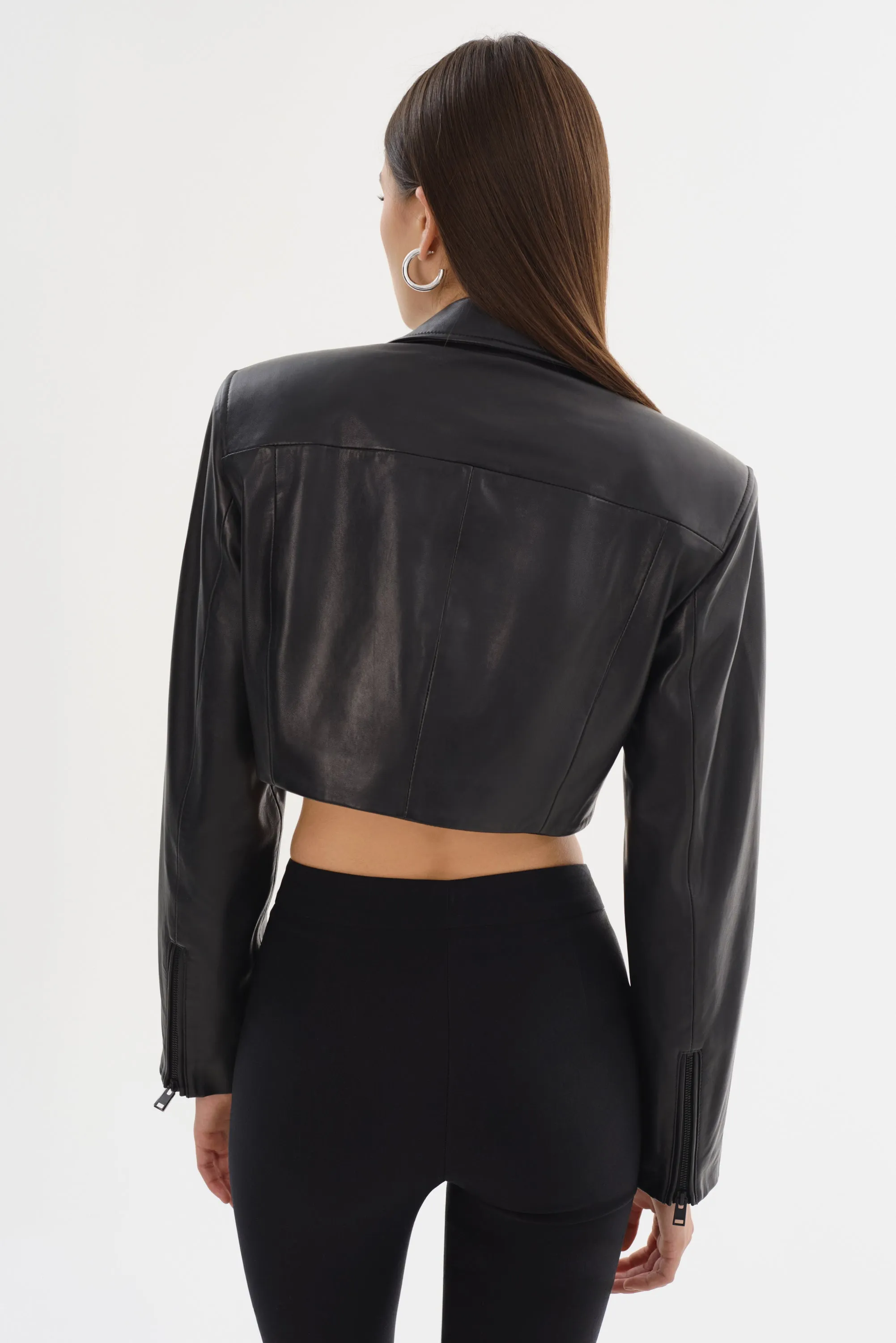 DAYLIN | Cropped Leather Jacket