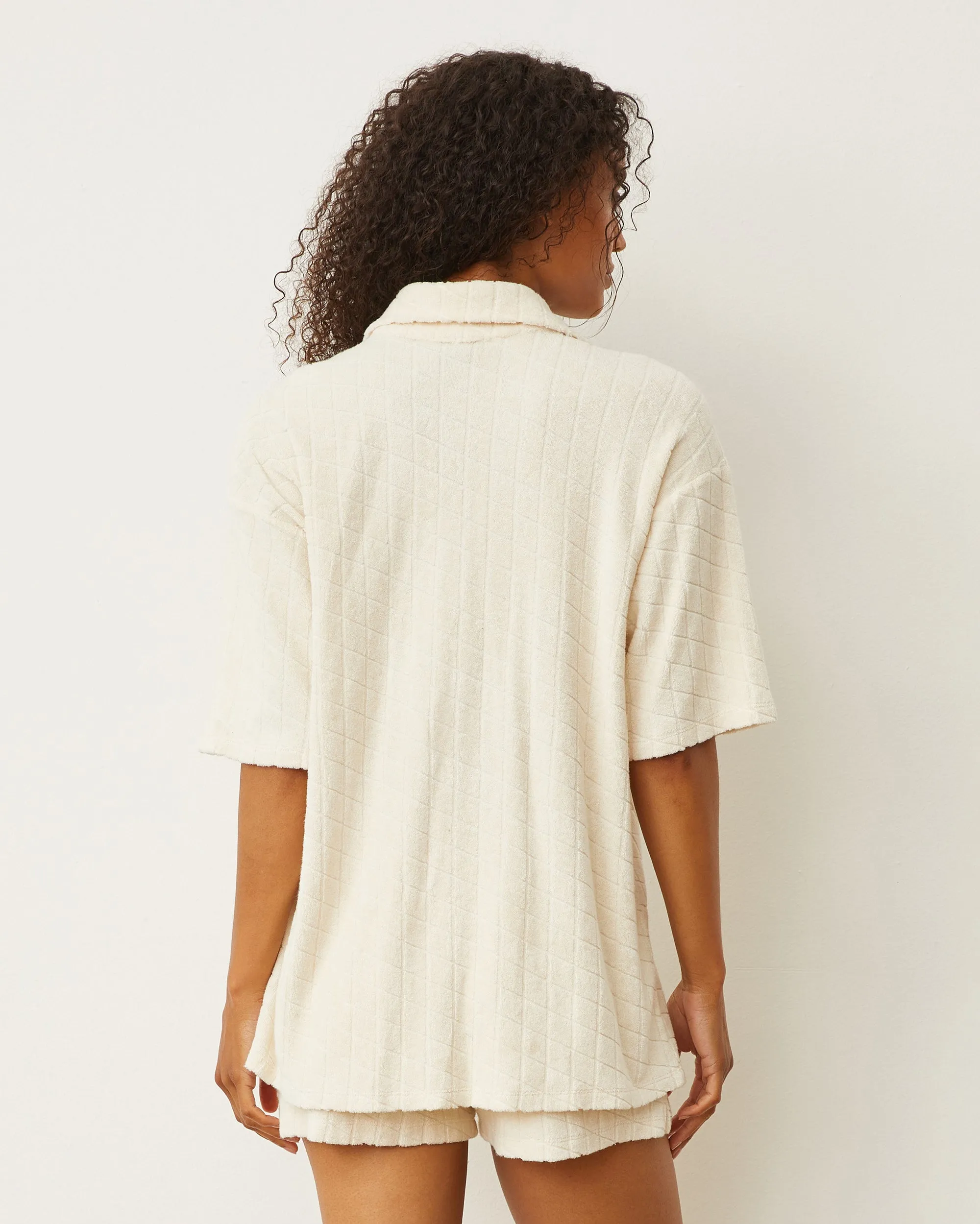 Diamond Terry Cloth Oversized Shirt