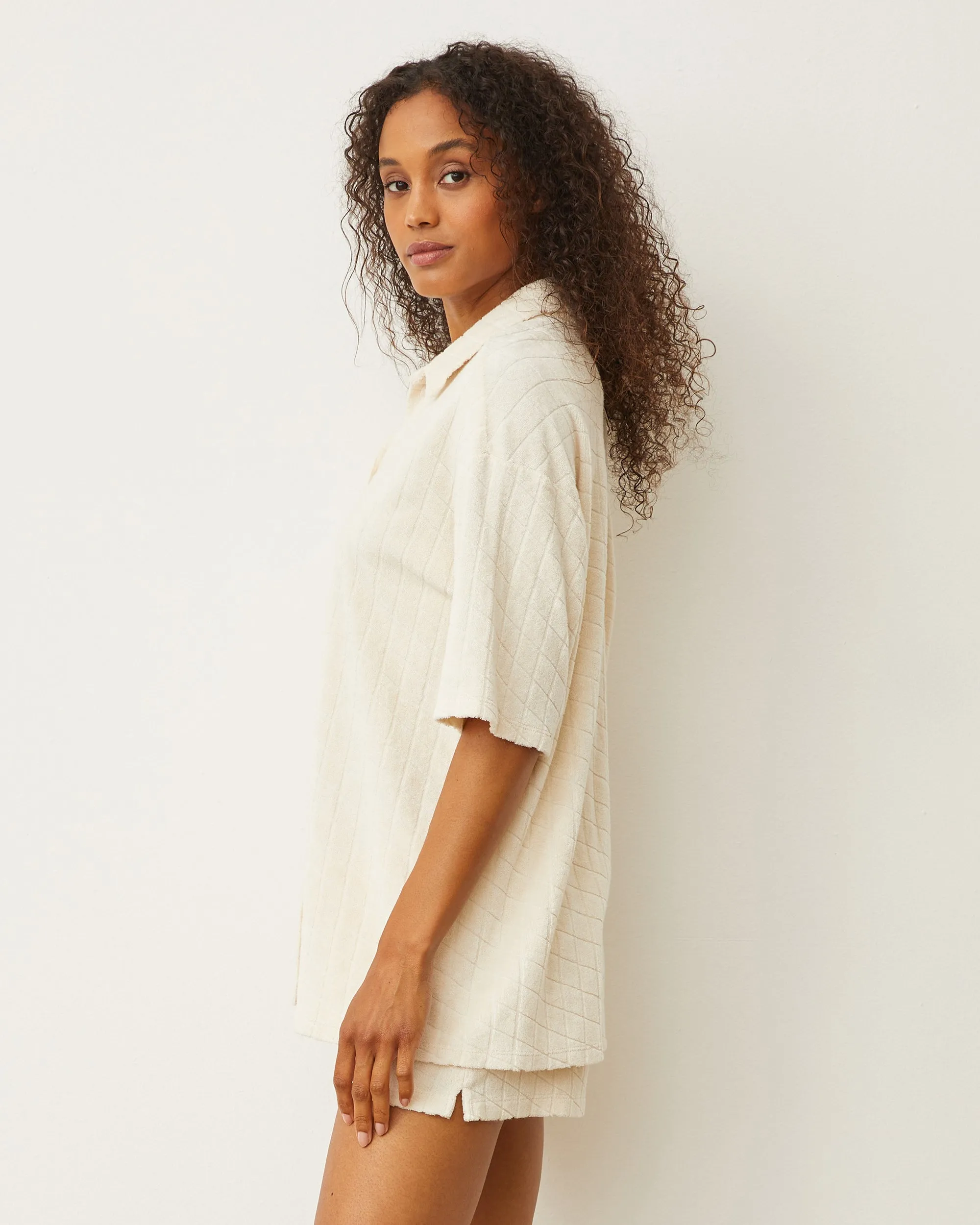 Diamond Terry Cloth Oversized Shirt