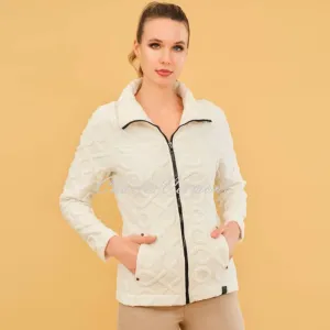 Dolcezza Textured Zip Jacket - Style 73206 (Off-white)