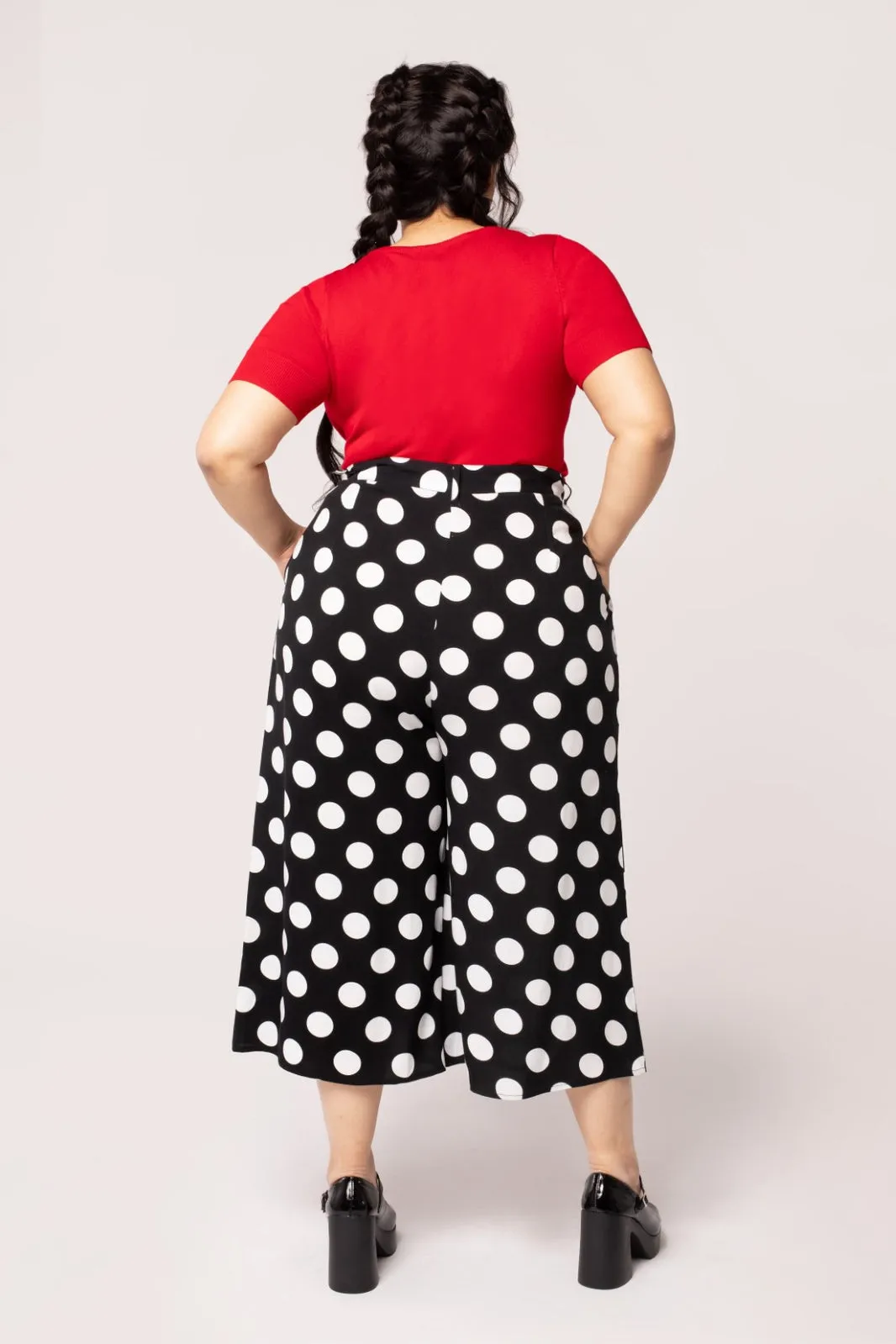 Dolores Polka Dot Cropped Trousers by Hell Bunny