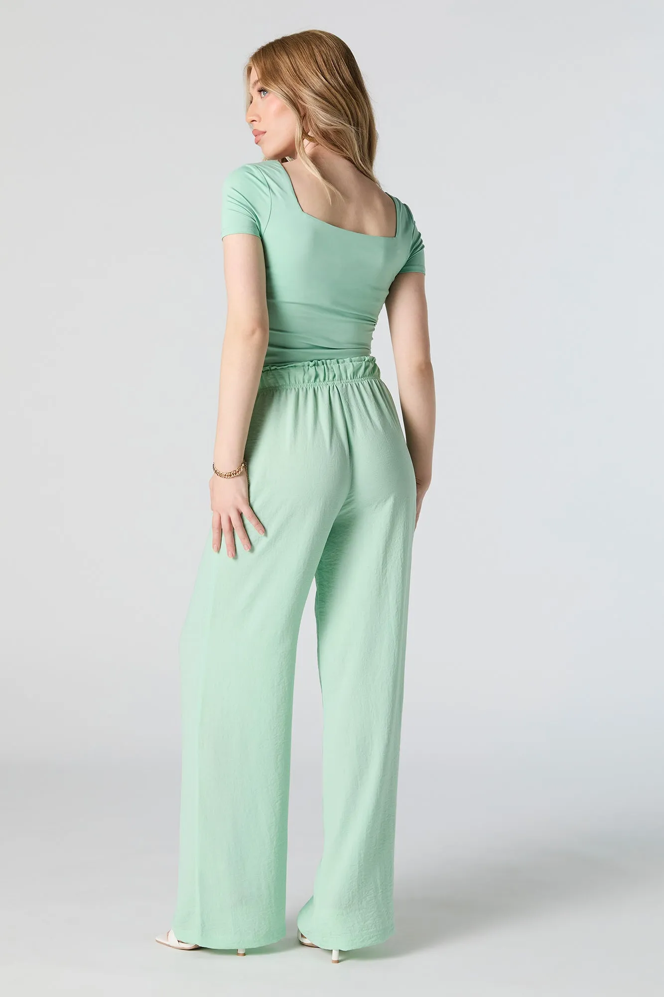 Drawstring Flowy Wide Leg Pant