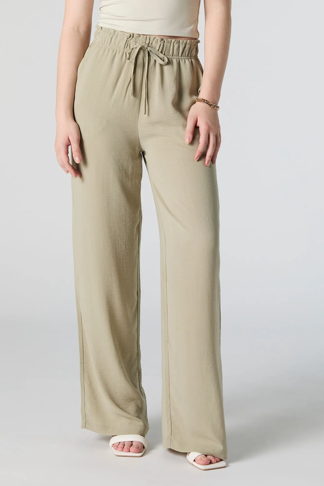 Drawstring Flowy Wide Leg Pant