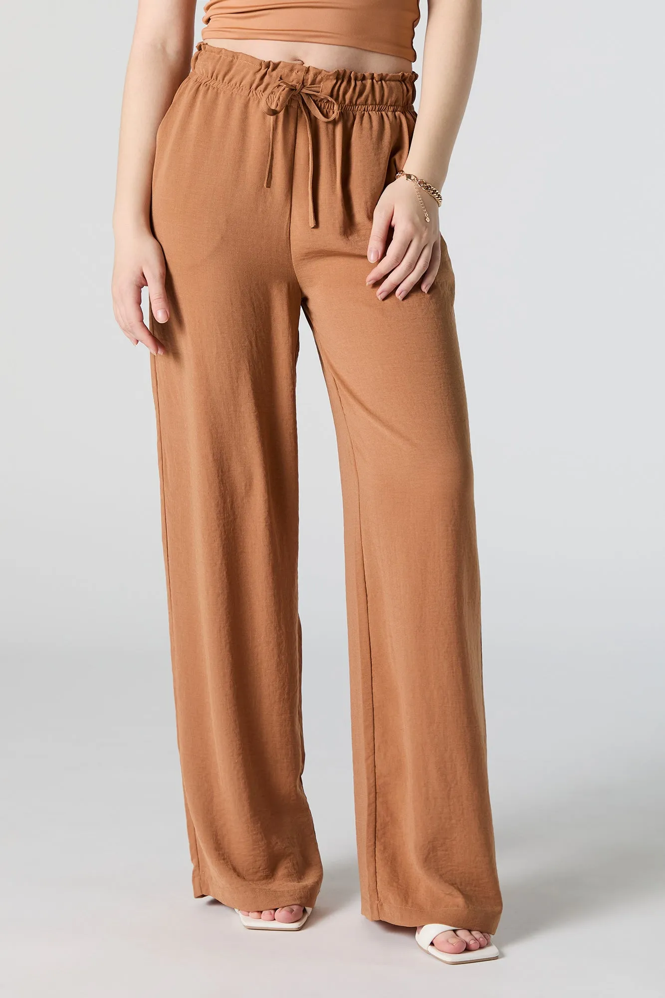 Drawstring Flowy Wide Leg Pant