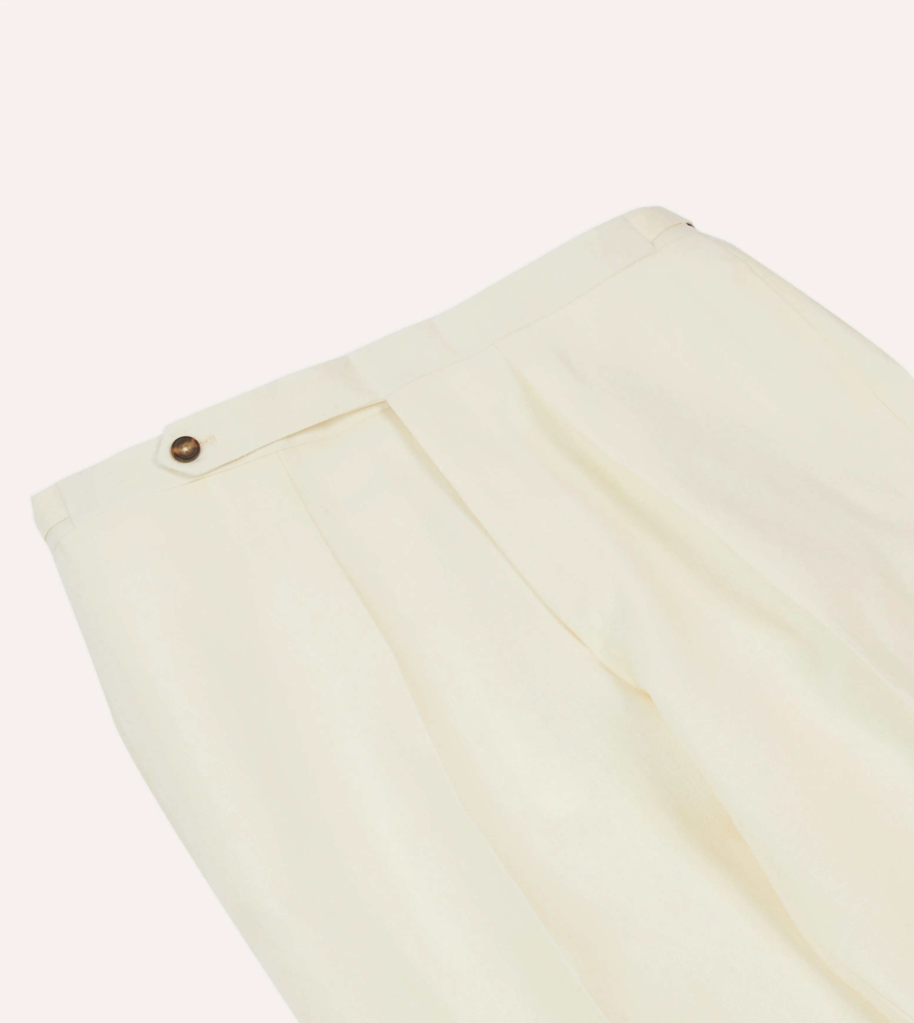 Ecru Irish Linen Single Pleat Trouser