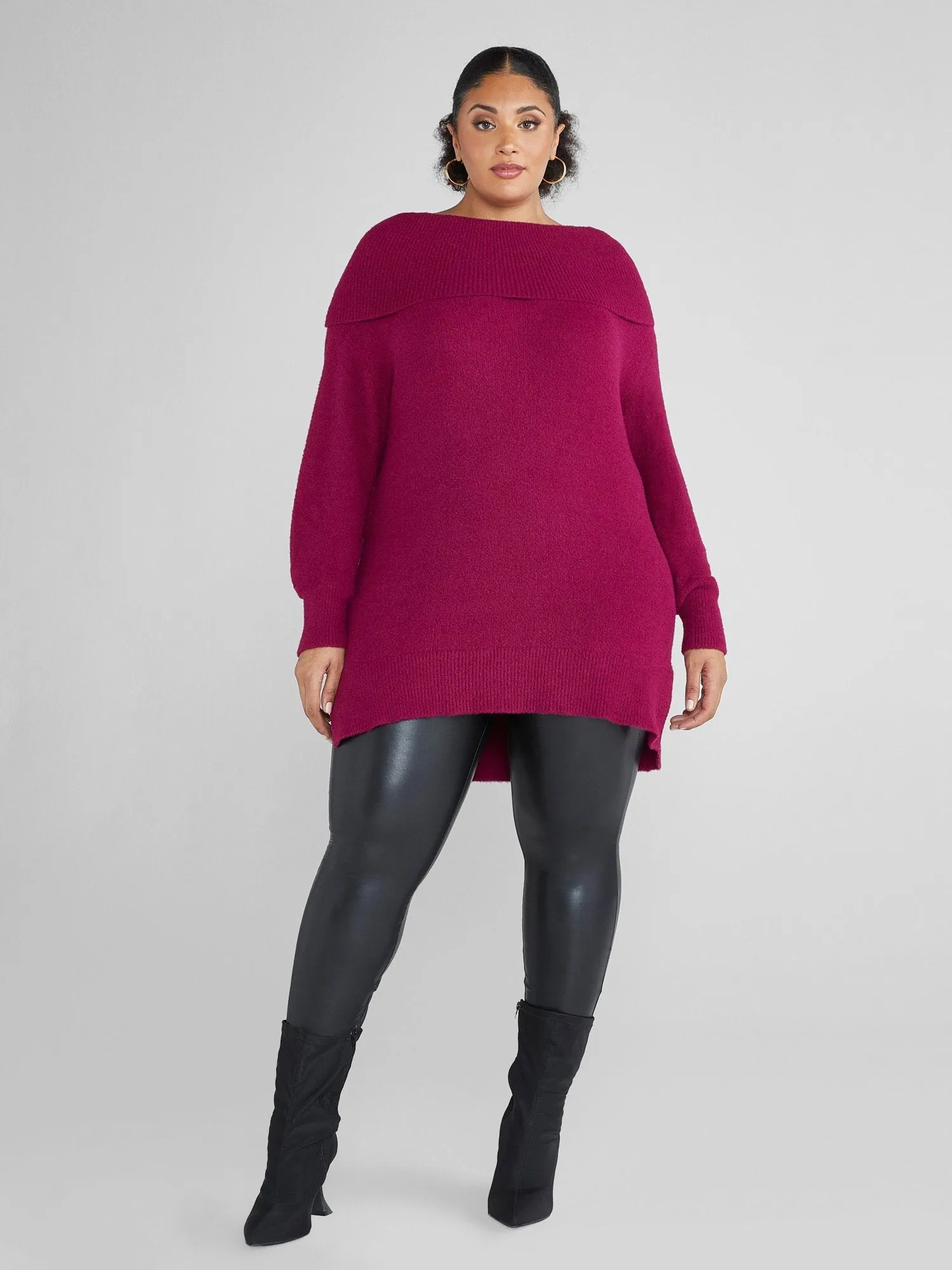 Fashion To Figure - Dani Cowlneck Tunic Sweater