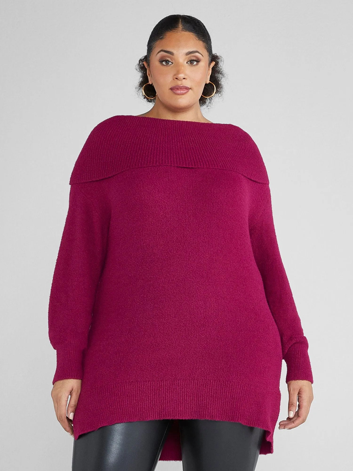 Fashion To Figure - Dani Cowlneck Tunic Sweater