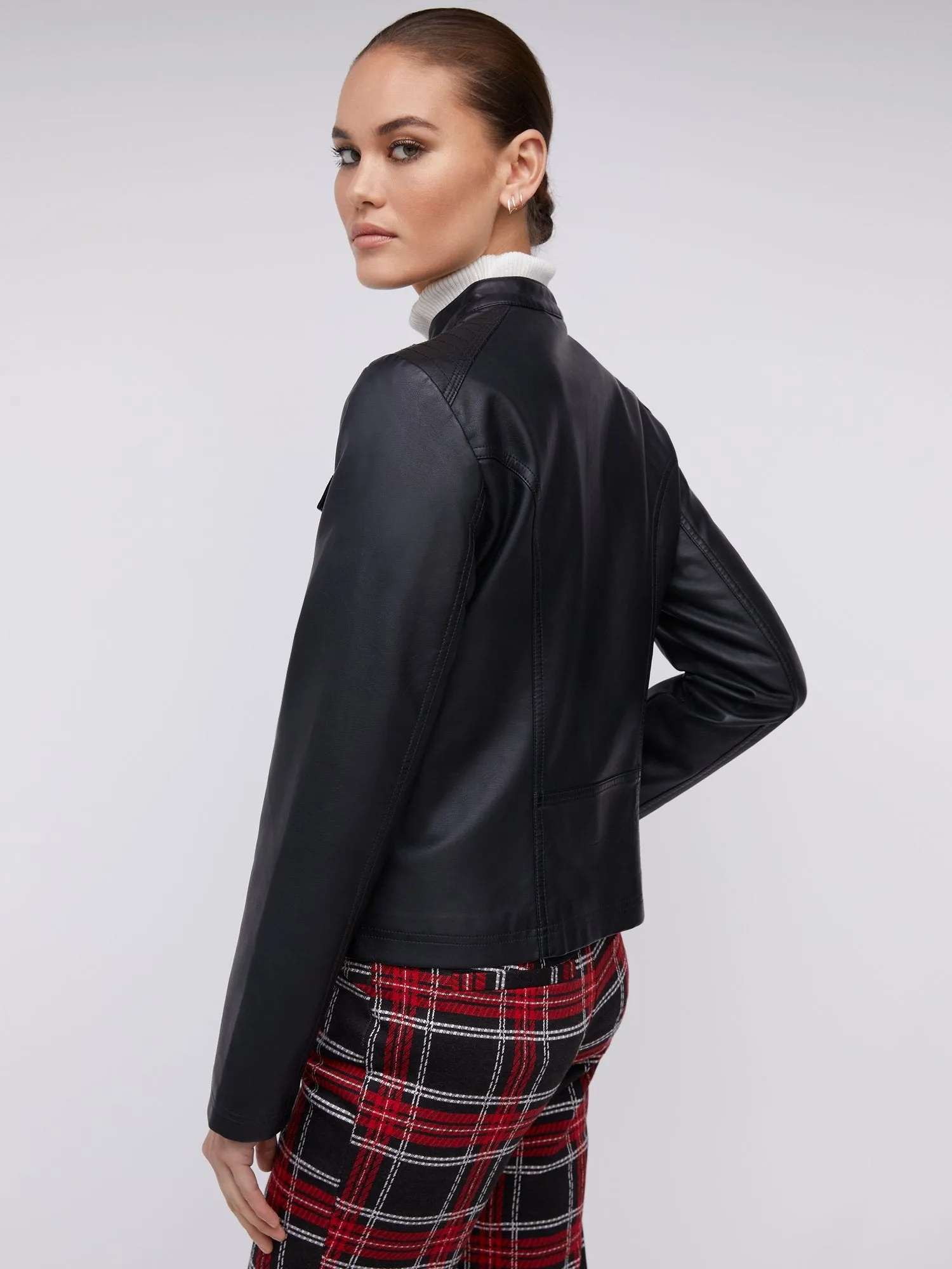 Faux-Leather Double-Pocket Jacket