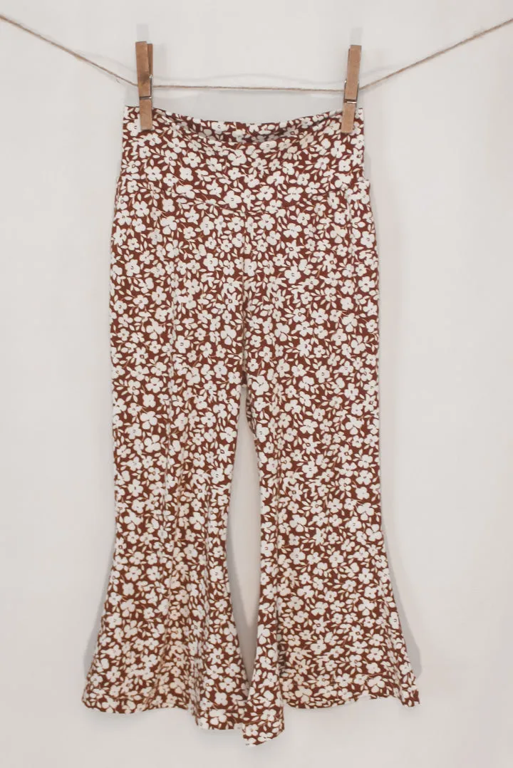 Flower Garden Bell Bottoms in Rust Ditsy Floral