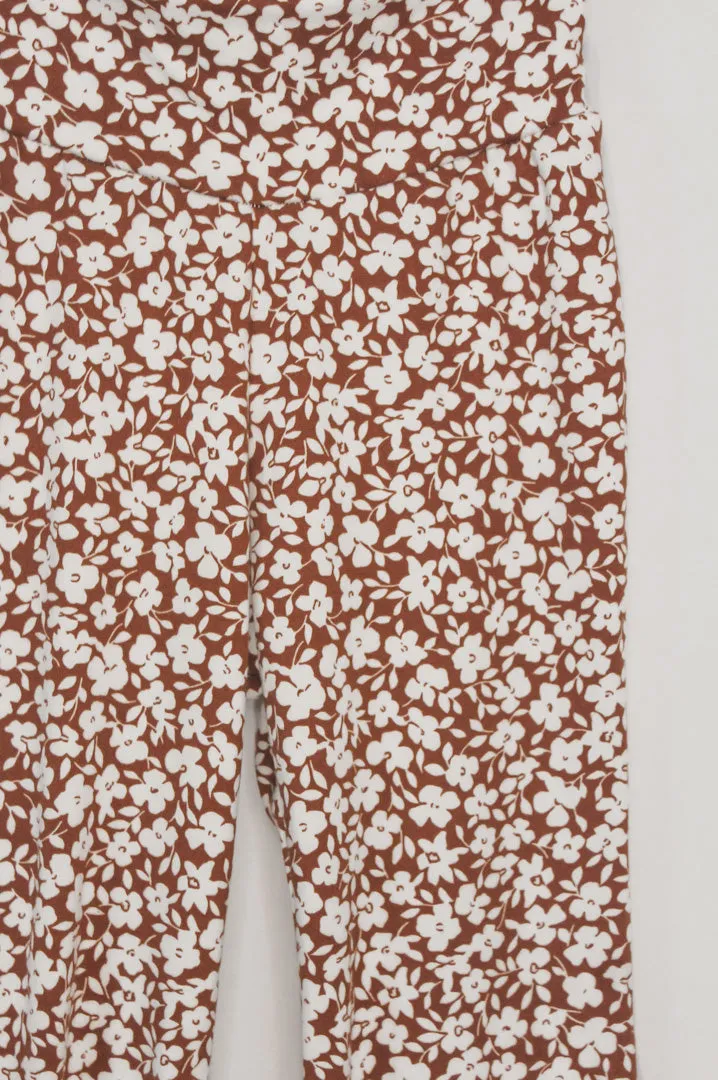 Flower Garden Bell Bottoms in Rust Ditsy Floral