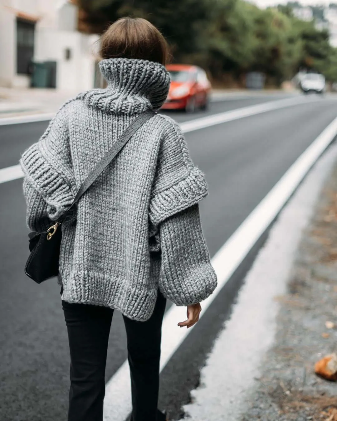 Fluffy Long-sleeved Turtleneck Sweater