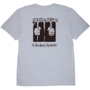 Fucking Awesome - A Broken System Tee Heather Grey