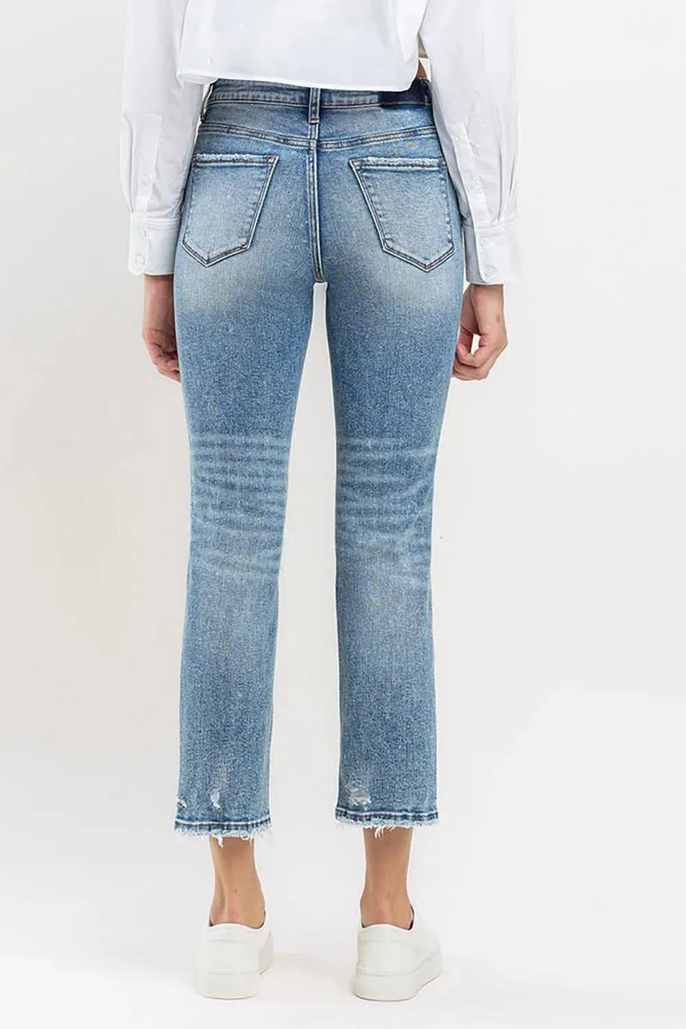 Full Size High Rise Slim Straight Jeans