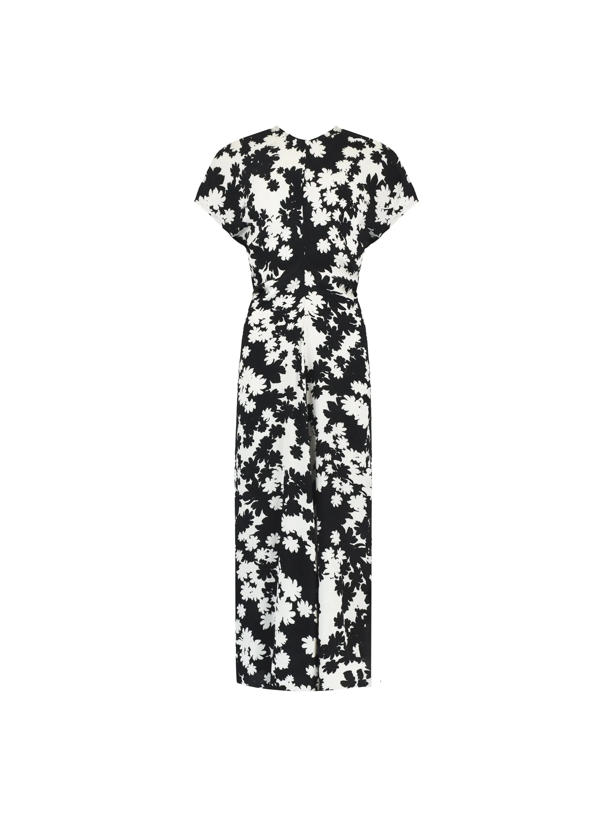 Harper Mono Floral Print Flutter Sleeve Midaxi Dress