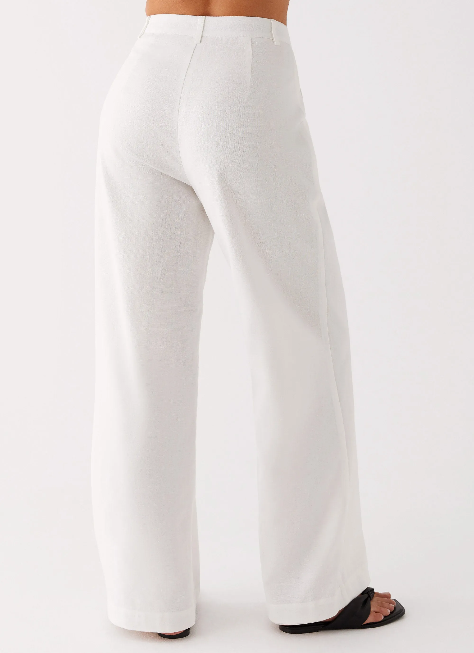 Heatwave Linen Wide Leg Pants - White