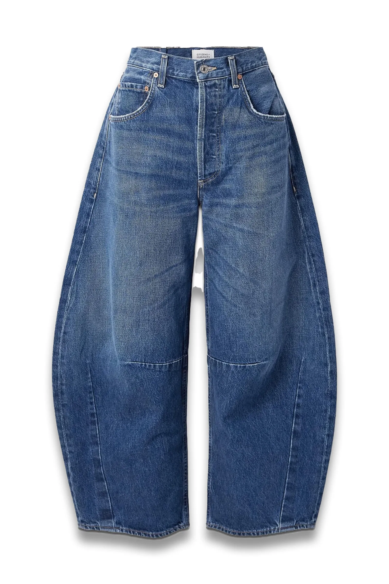 Horseshoe High-rise Barrel-leg Jeans