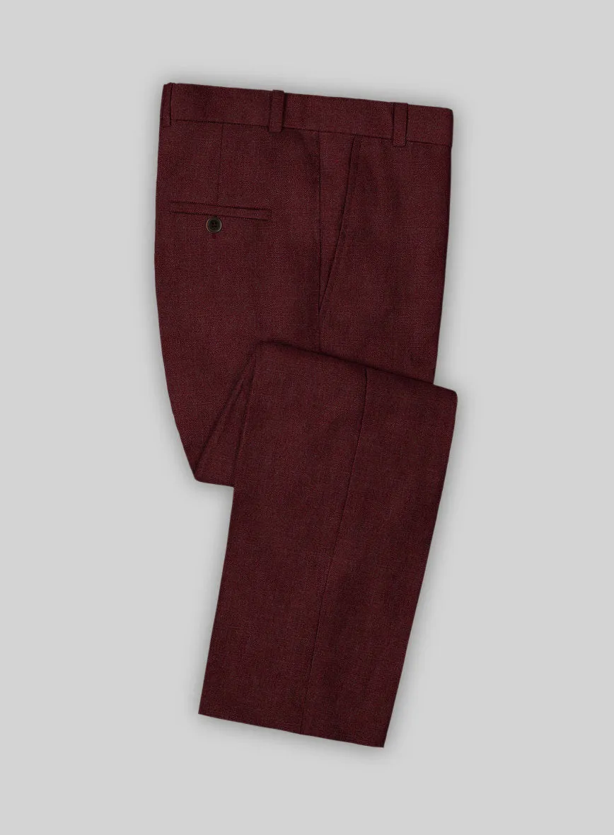 Italian Prato Maroon Linen Suit