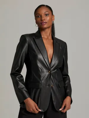 Jette Faux-Leather Blazer