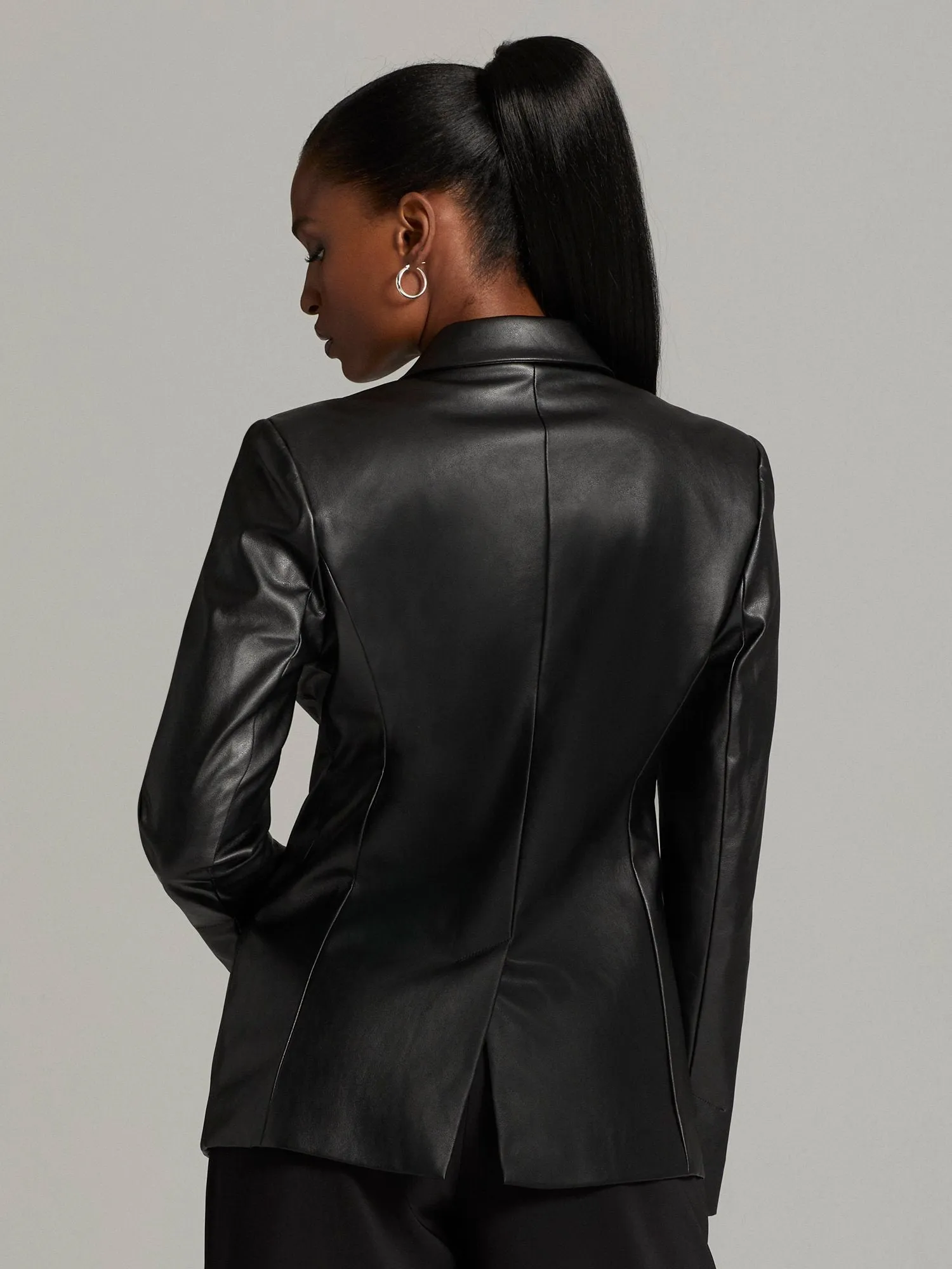 Jette Faux-Leather Blazer