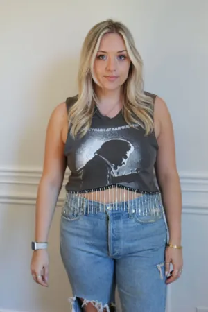 Johnny Cash Rhinestone Fringe Tank