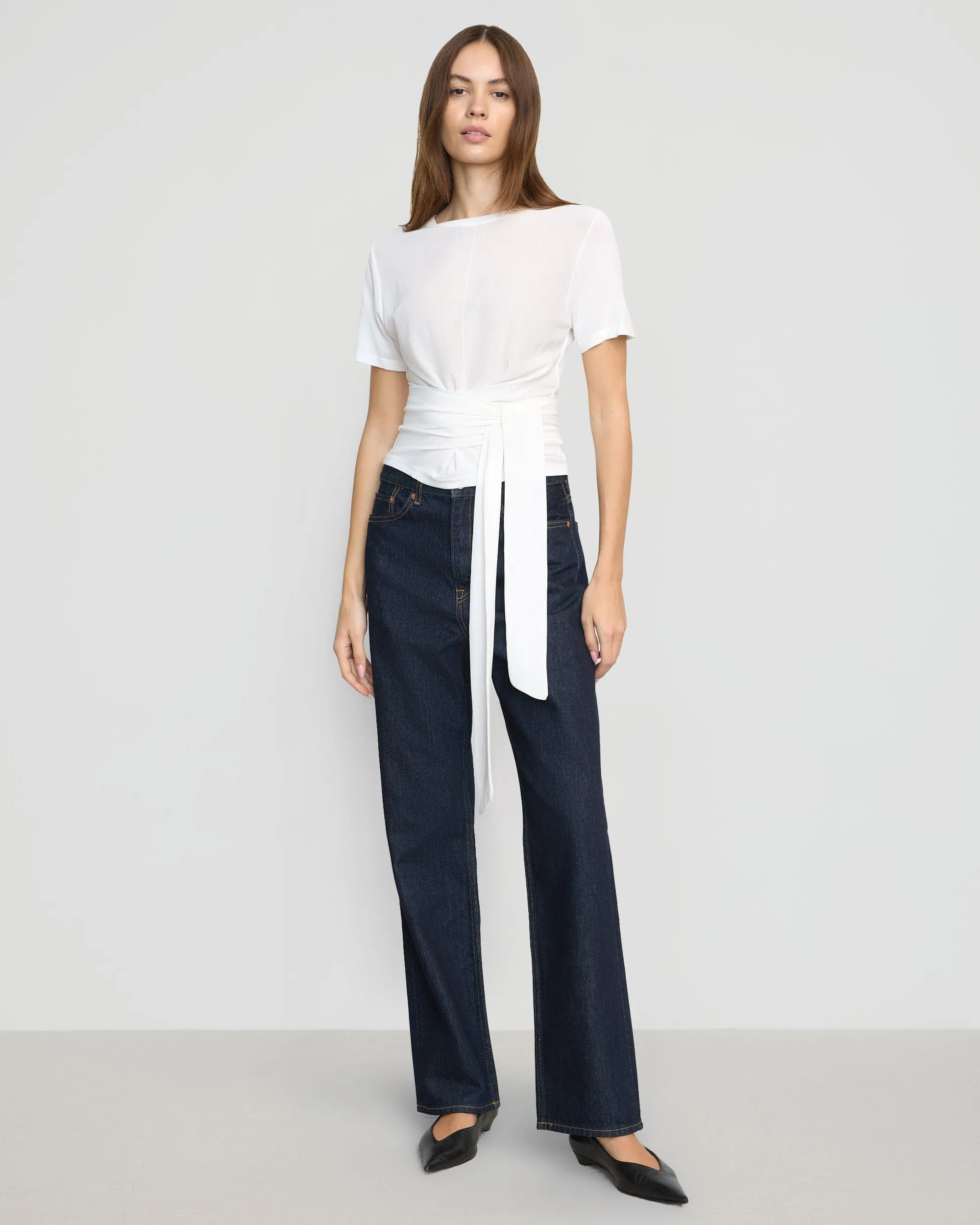 Jude Cropped Tie-Front Top