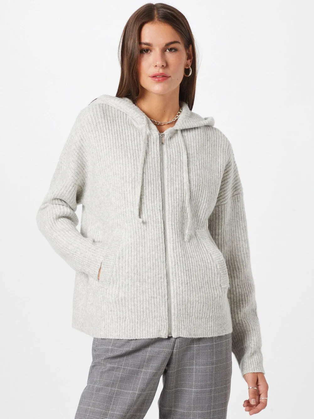 Knitted cardigan About You Jolin, mottled gray