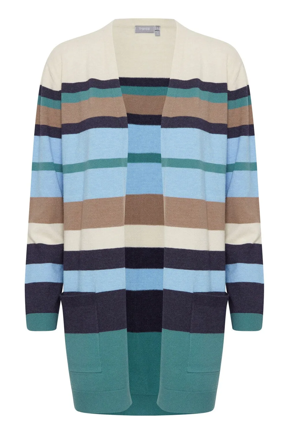 Knitted cardigan Fransa, dusty blue